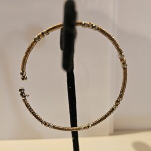 Vintage Vermeil Elegant Gold and Silver Bead Bracelet Signed 888 AR Italy